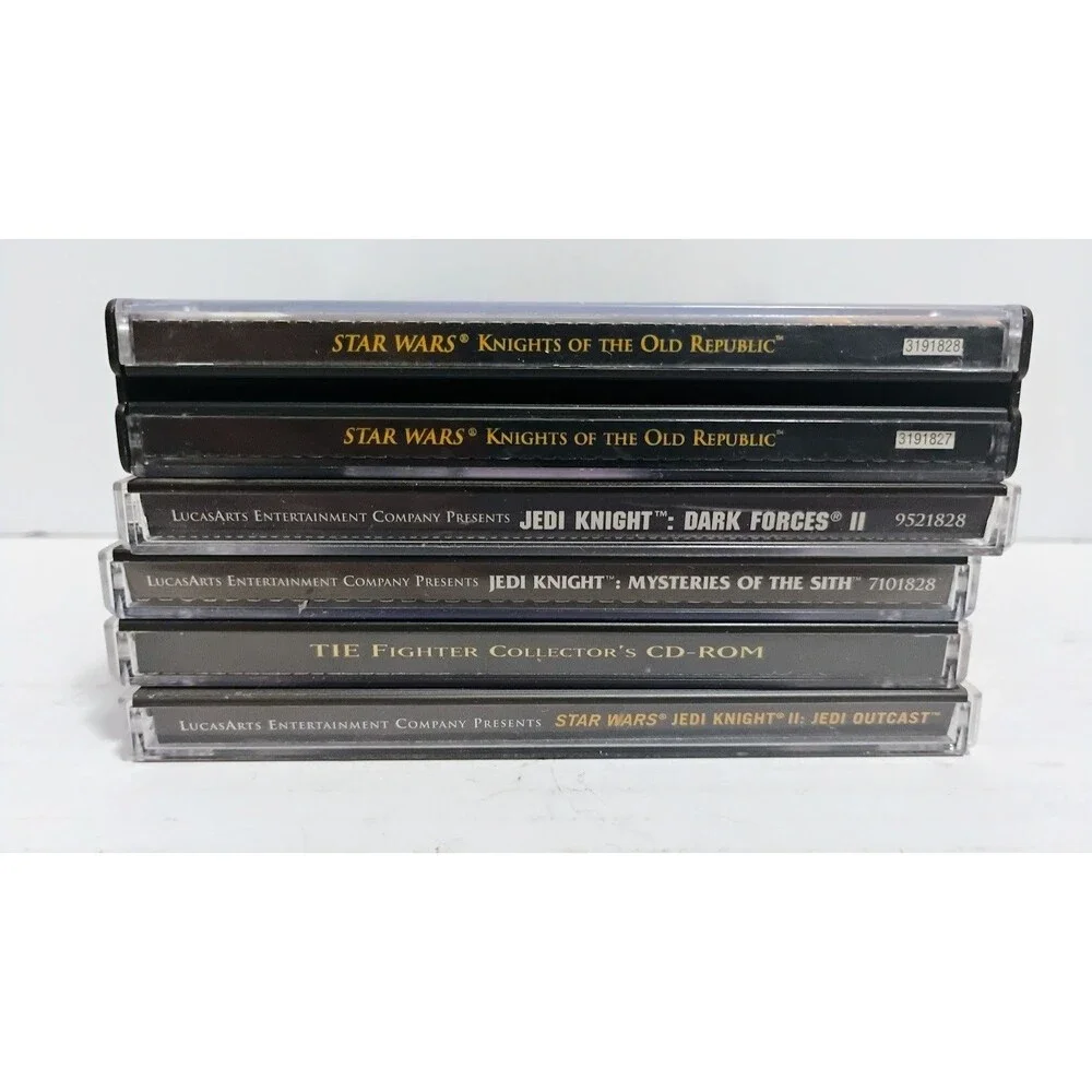 STAR WARS PC 5 GAME LOT KOTOR JEDI OUTCAST TIE FIGHTER MYSTERIES OF THE SITH ETC